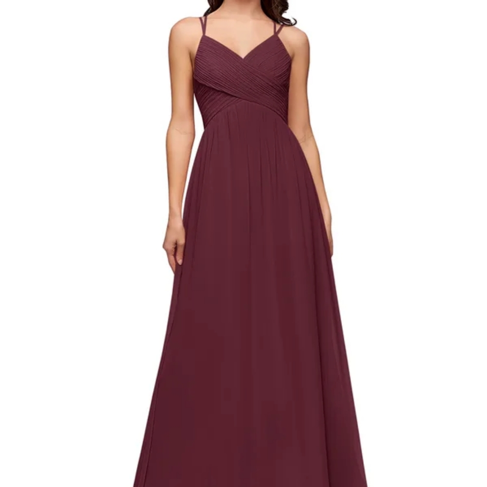 Azazie Cabernet Nirene bridesmaid dress NWT